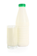 bottle and glass of milk