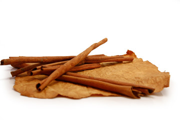 cinnamon pile isolated on white background