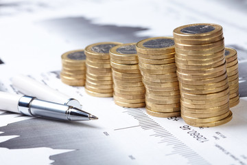 business chart, coin