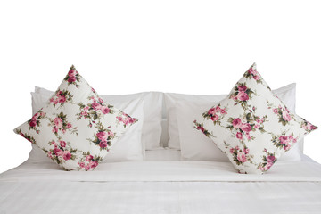 white bedroom and pillow