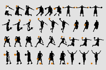 Basketball silhouettes