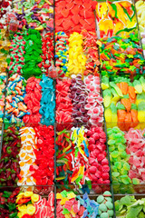 Candy sweets jelly in colorful display