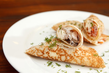 pancakes with chicken