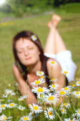 young woman enyoing sunshine