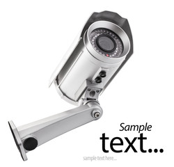 Security Camera, isolated on white, with clipping paths
