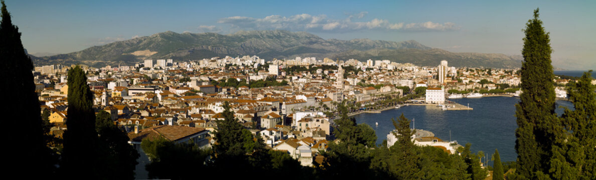 Panoramic views of the city of Split in Croatia