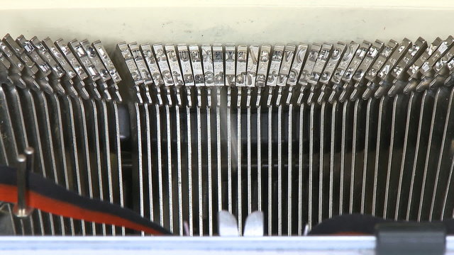 Vintage typewriter writing