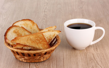 Classical breakfast. Coffee and toasts