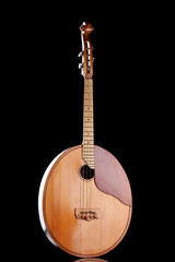 Obraz premium Retro kobza- Ukrainian musical instrument on black background