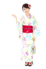 Beautiful kimono woman. Portrait of asian woman.