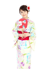 Beautiful kimono woman. Portrait of asian woman.