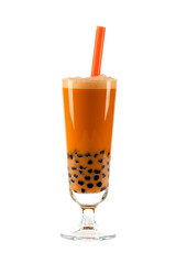 Bubble tea vor weissem Hintergrund