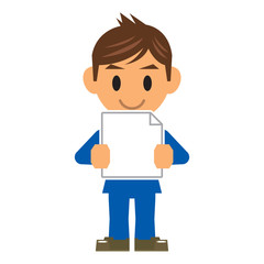 ビジネスマン イラスト 新規 書類