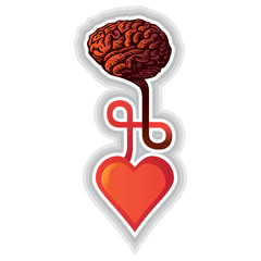 connection between heart and brain - illustration
