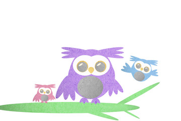 Owl created from textured paper