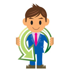 ビジネスマン イラスト 更新 リロード アイコン