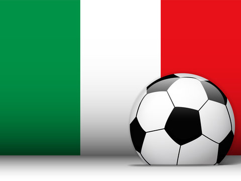 italy Soccer Ball with Flag Background