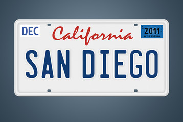 Fototapeta premium Nummernschild CA San Diego