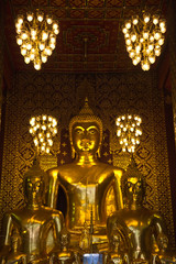 Gold Buddha of prathat hariphunchai, lamphun , Thailand