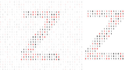 Letter Z, alphabet from binary code