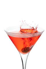 Red cocktail with splash
