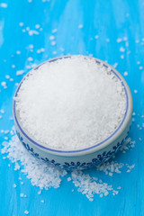 sea salt on blue