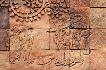 thai history style on wall