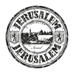 Jerusalem grunge rubber stamp