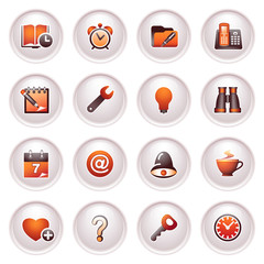 Organizer icons. Black red series.