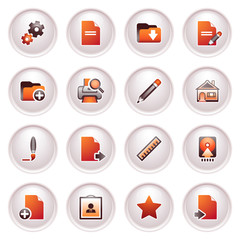 Document icons, set 2. Black red series.