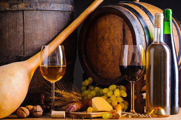 traditional winery with food and wine