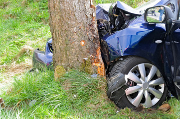 PKW gegen Baum