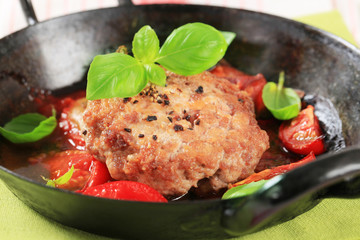 Pan fried meat patty