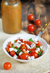 Salad with tomatoes, feta and parsley