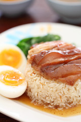 stewed pork leg on rice