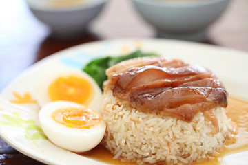 stewed pork leg on rice