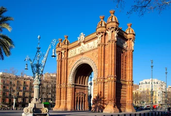 Crédence de cuisine en verre imprimé Barcelona Arc de triomphe de Barcelone Arco del Triunfo