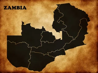 Foto op Canvas Map of Zambia country © lina0486