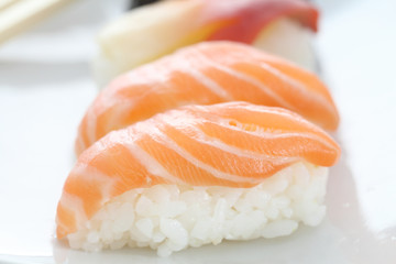 sushi in white background