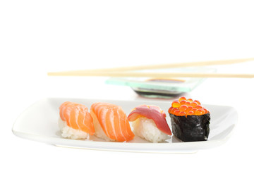 sushi in white background