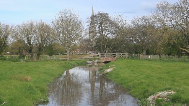 Salisbury cathedral and the west harnham water meadows.