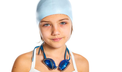 Young swimmer girl