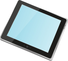 High-detailed black tablet pc on white background
