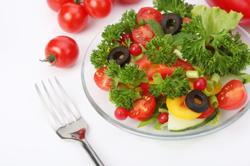 fork with fresh salad