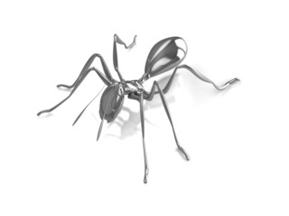 3d silver ant
