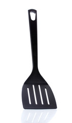 black kitchen spatula isolated on white
