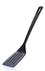 black kitchen spatula isolated on white