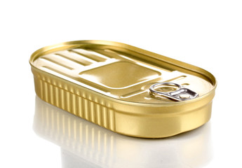 Tin can isolated on white