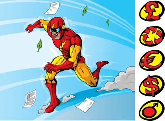 Deurstickers Superhelden Super snelheidsduivel