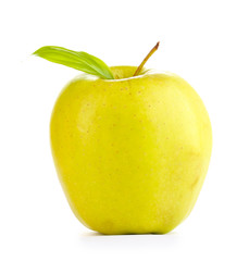 Juicy green apple isolated on white